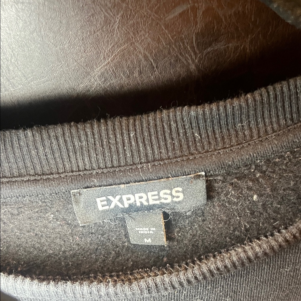 Express Black Top with Beaded Sleeve Detail - Picture 3 of 4